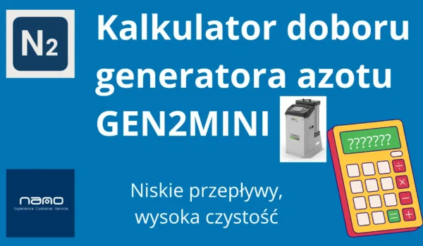 Kalkulator doboru generatora azotu Gen2Mini