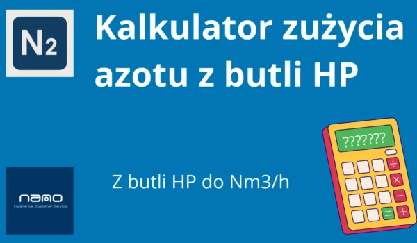 Kalkulator zużycia azotu z butli wysokociśnieniowych