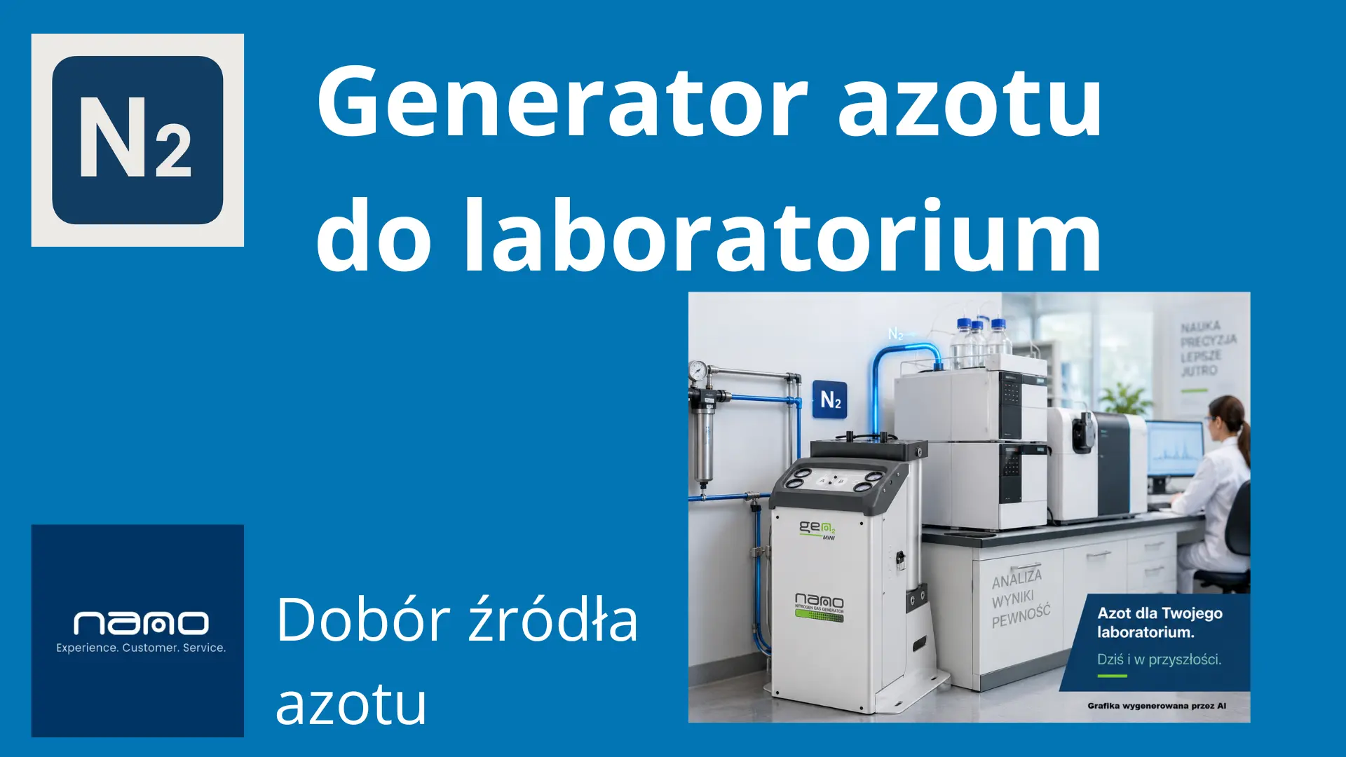 Generator azotu w laboratorium do zasilania chromatografów