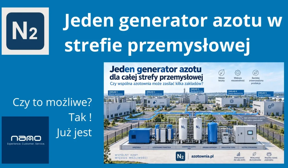 jeden generator azotu obsługujący całą strefę przemysłową